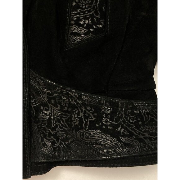 Vintage Wilsons Jacket Womens Sm Black Leather Crop Festival Y2K Western Cowgirl - Picture 11 of 11